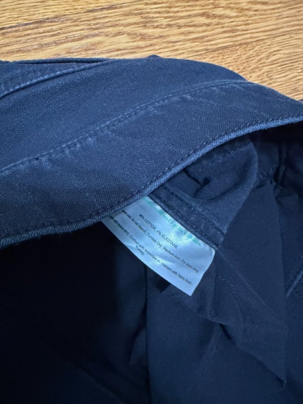 MM Lafleur Dress Pants Women's Size 14 High Rise Flare Black Denim Stretch - Picture 3 of 4